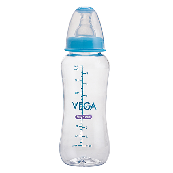 Vega Baby Mom Tritan Feeding Bottle 250ml Regular Neck Blue VBFB3-04