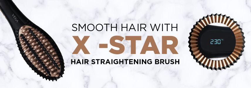 Smooth Hair with X -Star Hair Straightening Brush